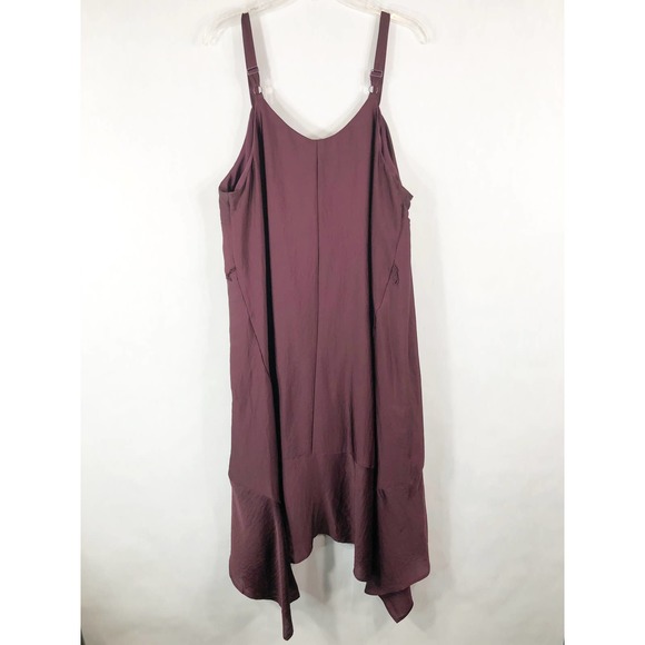 Lane Bryant‎ Plus Size 18 Dress Formal Burgundy Rhinestone Sleeveless Ruffle 227 - Picture 2 of 8